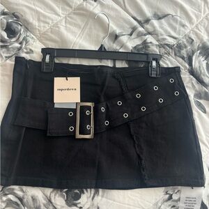 Superdown Black Belted Pencil Skirt